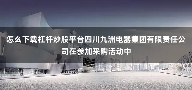怎么下载杠杆炒股平台四川九洲电器集团有限责任公司在参加采购活动中